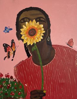 Painting, Butterflies - 21st Century, Contemporary, Figurative, Portrait, Women, Africa, Ayandare Adeniran Ayanmuyiwa