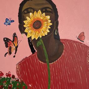 Painting, Butterflies - 21st Century, Contemporary, Figurative, Portrait, Women, Africa, Ayandare Adeniran Ayanmuyiwa