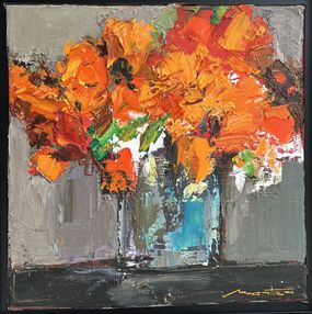 Peinture, Bouquet de soucis, Gérard Mortier