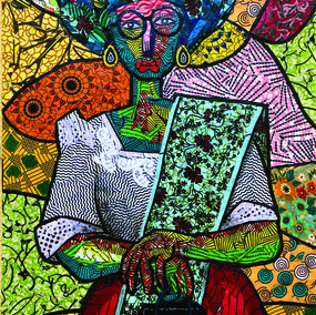 Painting, Wedding Guest - 21st Century, Contemporary, Figurative, Portrait, Woman, African, Agwunwa Theophilus
