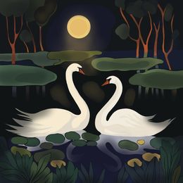 Print, Lovers under the moon, Nina Tsorieva