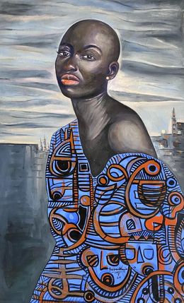 Peinture, Be Yourself - 21st Century, Contemporary, Figurative Portrait, Africa Women, Wasiu Sunday Hassan