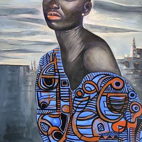 Gemälde, Be Yourself - 21st Century, Contemporary, Figurative Portrait, Africa Women, Wasiu Sunday Hassan