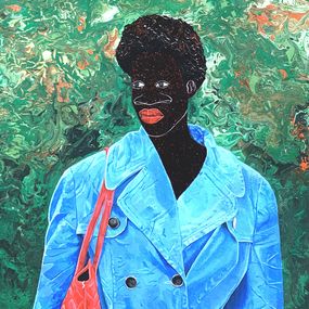 Peinture, The lady in blue jacket, Akintomide Akinshola