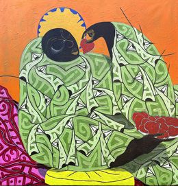 Painting, Dining on desire, Victor Osei
