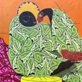 Gemälde, Dining on desire, Victor Osei