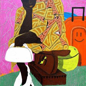 Gemälde, Waiting to leave, Victor Osei