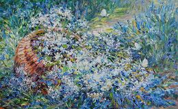 Painting, Basket of flowers, Olga Artim