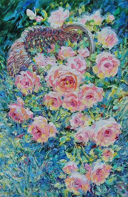 Painting, Ah, the roses fell out of the basket, Olga Artim