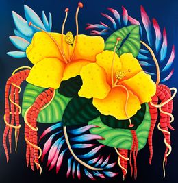 Painting, Hopeful Hibiscus, Rachel Rose