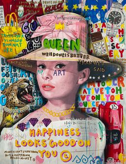 Peinture, Pink Hat Audrey, Jisbar