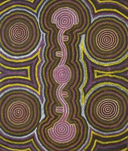 Peinture, Rêve d'Eau (Water Dreaming - Ngapa Jukurrpa), Tilo Nangala