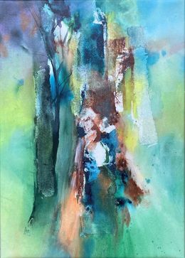 Peinture, Au pied de mon arbre, Anne Bironneau
