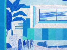 Peinture, Patio Bleu, Aurélie Trabaud
