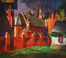 Painting, Old town. Storm, Egor Shvachunov