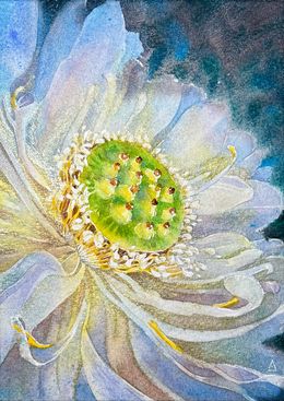 Gemälde, Shining Lotus, Indigo., AreiRa