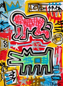 Gemälde, Happy wall (tribute to Haring), Dr. Love