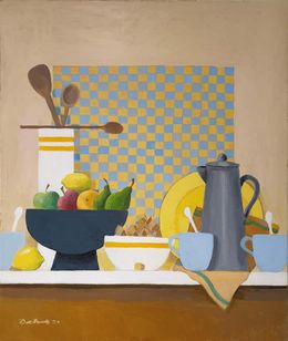 Peinture, Breakfast by Frank McLean Docherty. Contemporary Surrealist Acrylic on Canvas., Frank Docherty