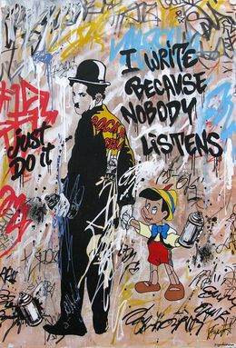 Gemälde, I write because nobody listens, Patricia Gadisseur