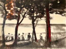 Painting, A l'ombre des pins, Valérie Betoulaud