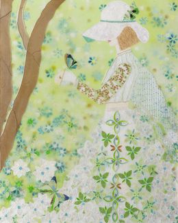 Gemälde, La femme au chapeau, Force et douceur en harmonie un jour d'été - Portrait poétique de femme (2), Thalye d'Oriam