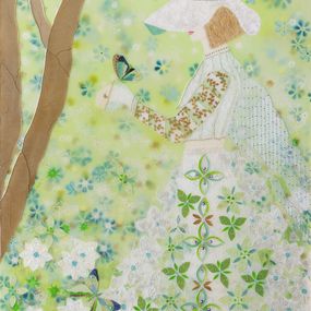 Gemälde, La femme au chapeau, Force et douceur en harmonie un jour d'été - Portrait poétique de femme (2), Thalye d'Oriam