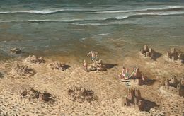 Painting, Les châteaux de sable, Thomas Bossard
