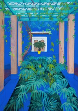 Dessin, Le patio Majorelle, Agnès Tiollier