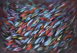 Peinture, Kaleidoskope Underwater Painting was created underwater at the depth of 7.6m, Olga Nikitina