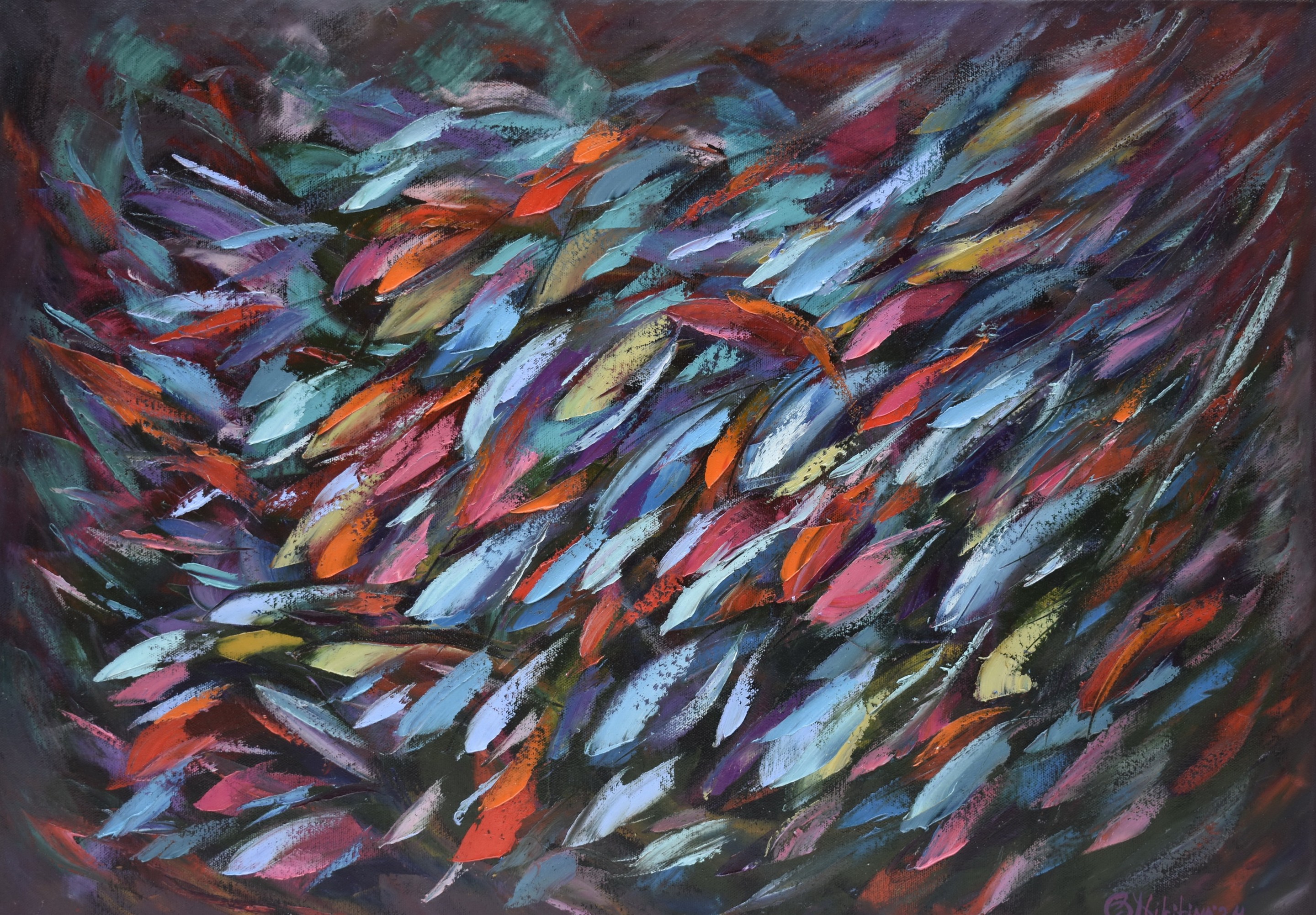 Olga Nikitina, Kaleidoskope Underwater Painting was created underwater at the depth of 7.6m Olga Nikitina, Kaleidoskope Underwater Painting was created underwater at the depth of 7.6m
