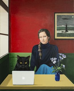 Peinture, The Cat Read the Emails First, Nataliya Bagatskaya