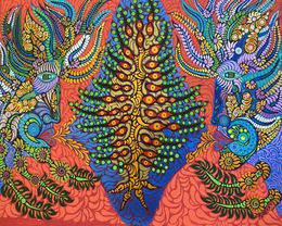 Gemälde, The Messengers of the Tree of Life, Zaplaflora Jesus Torres Alfonso