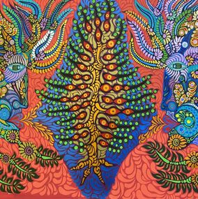 Gemälde, The Messengers of the Tree of Life, Zaplaflora Jesus Torres Alfonso