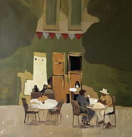 Peinture, Café in the Old Town, Jacob Burda