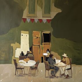 Gemälde, Café in the Old Town, Jacob Burda