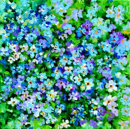 Painting, Wild Forget Me Not Flora Field, Soos Roxana