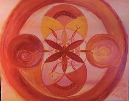 Peinture, 76 The Pink Mandala, Anita Agnieszka Edvinsson