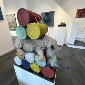 Sculpture, Rhino Petrol Company Medio,  Edition 8/8, Stefano Bombardieri