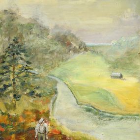 Gemälde, The old man and the river, Lea Karvala