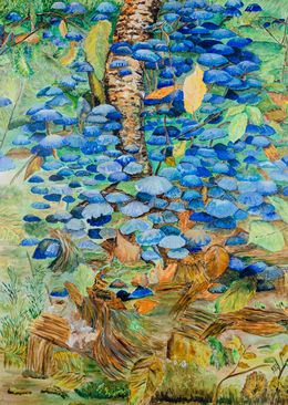 Gemälde, Setas en Azul, Graciela María Musteikis