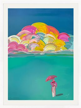 Édition, Umbrella Man With Rainbow Sky (large framed signed serigraph), Peter Max