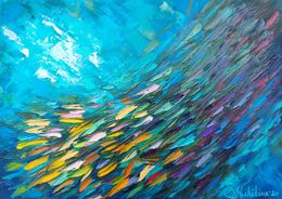 Peinture, Yellow Fish Stream, Olga Nikitina