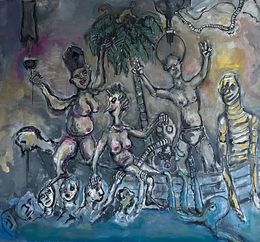 Painting, Party on the boat, Wojciech Kubaty