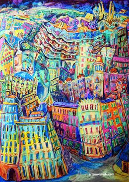 Painting, Paseo de Gracia, María A. Moraleda
