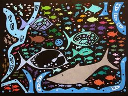 Gemälde, Fish and canals, Mike Jacobs