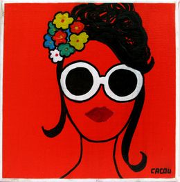 Painting, Miss orange, Cacou