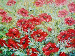 Painting, Poppy Glade, Olga Artim