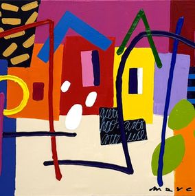 Painting, Le village, Marcello Cid Saint Jean