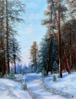 Painting, Winters Forest way, Tanja Frost