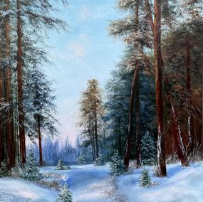 Gemälde, Winters Forest way, Tanja Frost